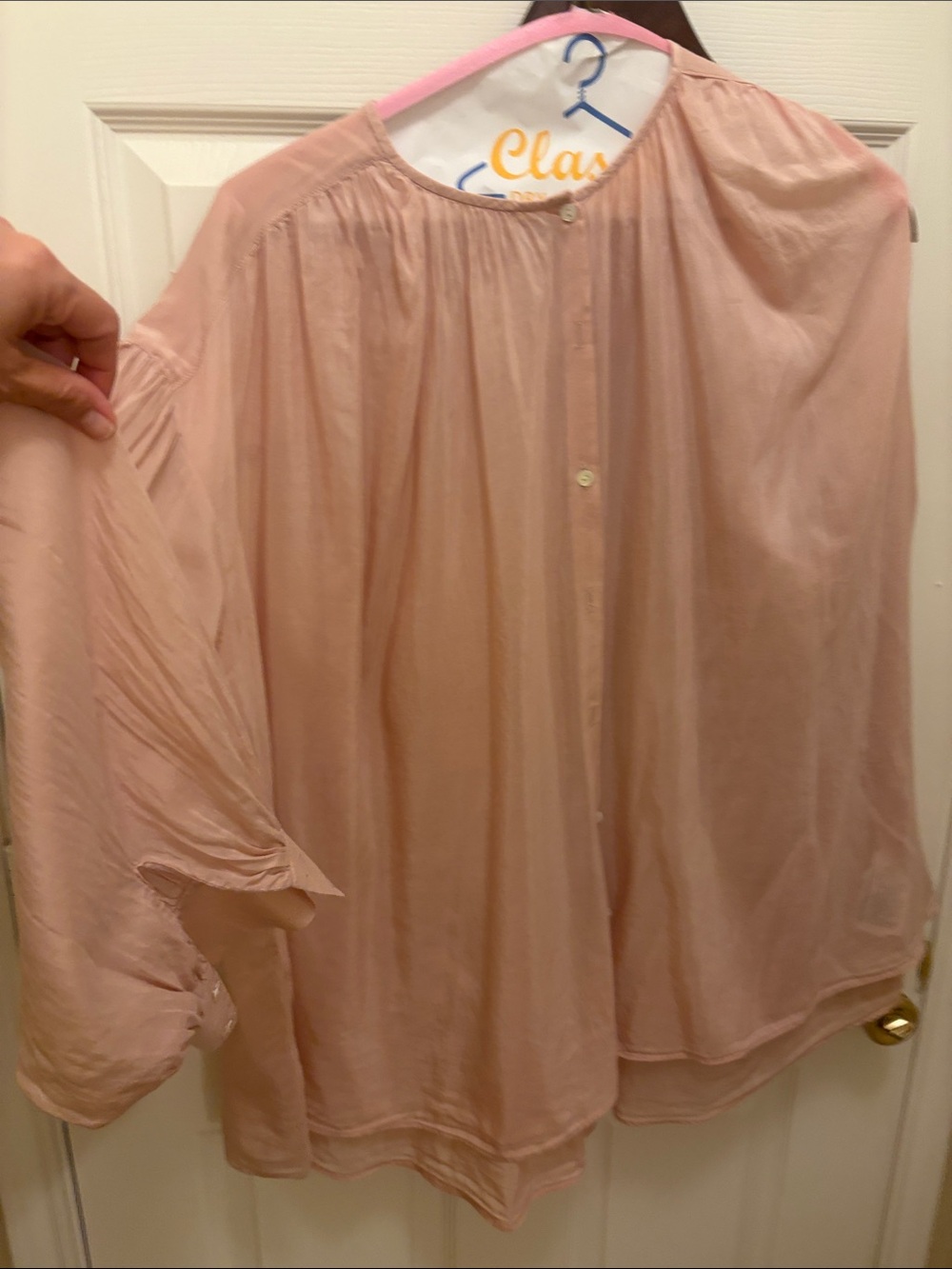 Banana Republic size Large Women's Blush Pink Button-Front Lightweight Top A 016